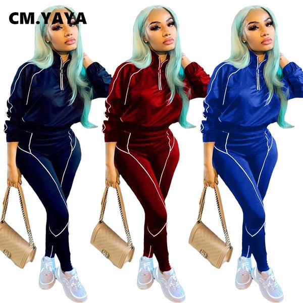 

autumn veet womens set zipper ne sweatshirt jogger pants suit active wear trasuit two piece set fitness outfitby air, White