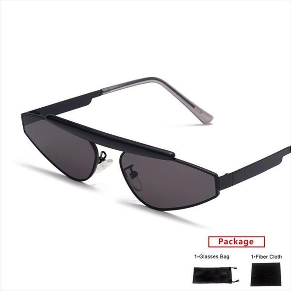 

metal cat eye rectangle sunglasses women sun glasses men lady fashion brand desgin uv400 eyeglasses shades oculos, White;black