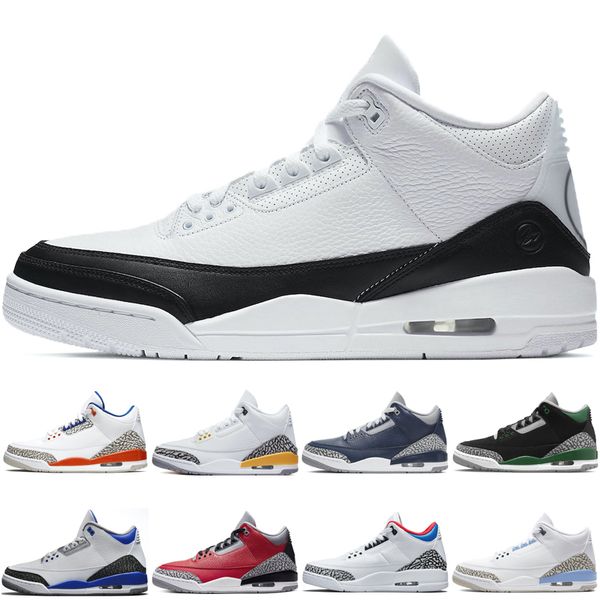

fashion men 3s basketball shoes pine green racer blue cool grey court purple fragment knicks laser orange midnight navy red cement outdoor s