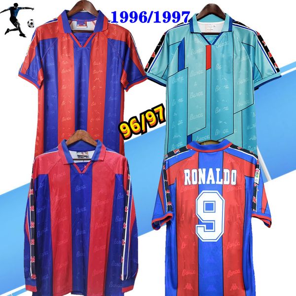 

long sleeve 1996 1997 giovanni#10 ronaldo#9 home soccer jersey camiseta de futbo retro 96 97 classic tailandia quaersey classic camise, Black;yellow