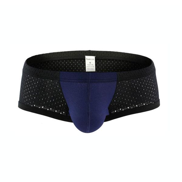 

underpants boxers men underwear breathable holes low waist patchwork gay calzoncillos hombre slips male shorts trunks, Black;white