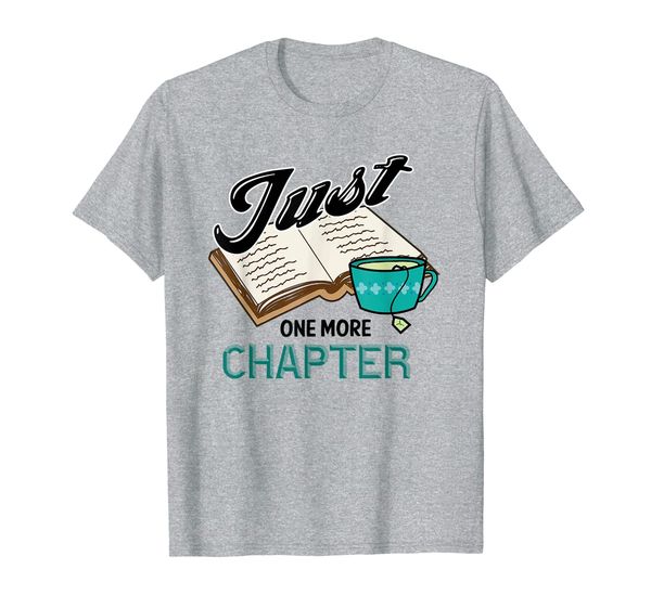 

just one more chapter with books and a cup of tea t-shirt, White;black