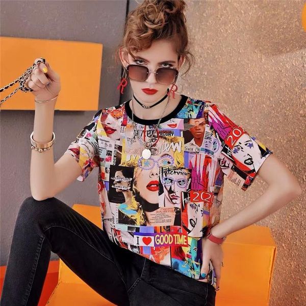 

short sleeve women fashion t-shirts women's loose base shirts girls casual comfortable versatile tees p2222 t-shirt, White