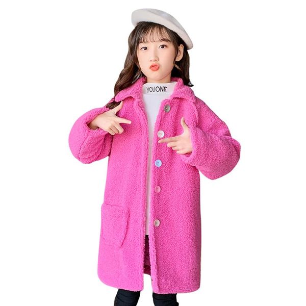 

jackets girls fur coat outerwear solid color girl coats kids casual long jacket spring autumn children's clothes for, Blue;gray