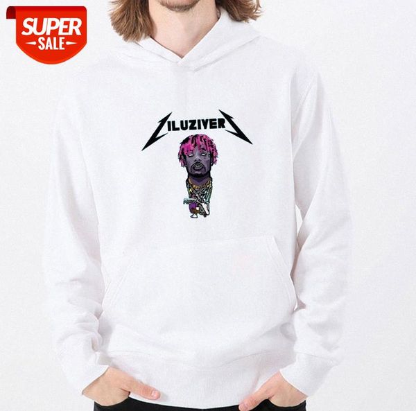 

lil uzi vert printed long sleeve sweatshirt fleece hoodie white #f89q, Black