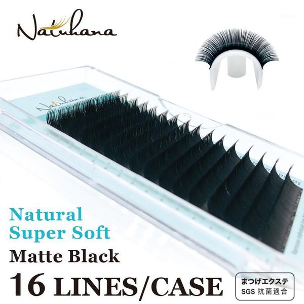 

16rows matte black synthetic mink eyelash extension natural soft false eyelashes individual faux lashes for extensions1