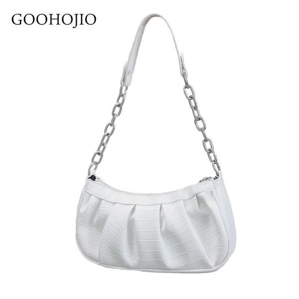 

shoulder bags 2021 women's french stick bag fashion chain design retro casual portable solid crocodile zipper