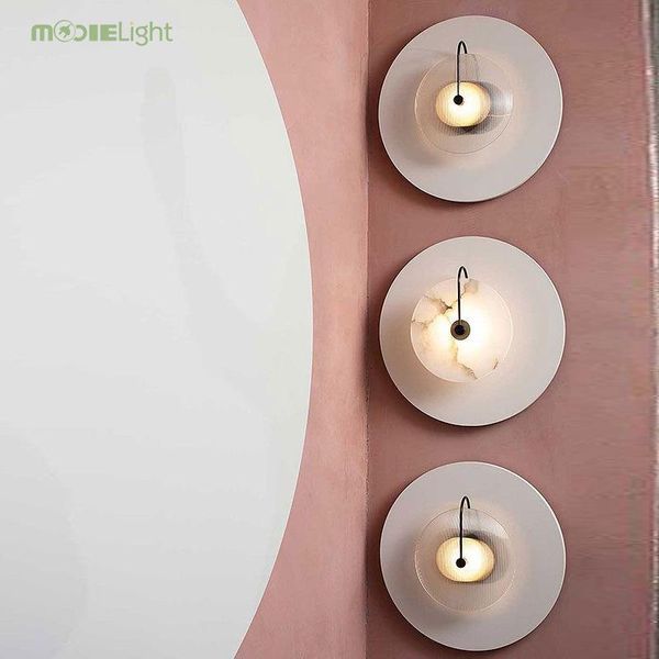 

wall lamp nordic minimalism glass gallery triode led corridor retro scones black / gold metal luminaires lighting