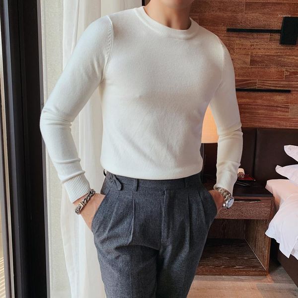 

men's sweaters plus size 4xl- autumn winter long sleeve knitted sweater men clothing 2021 simple o-neck slim fit casual pullovers pull, White;black