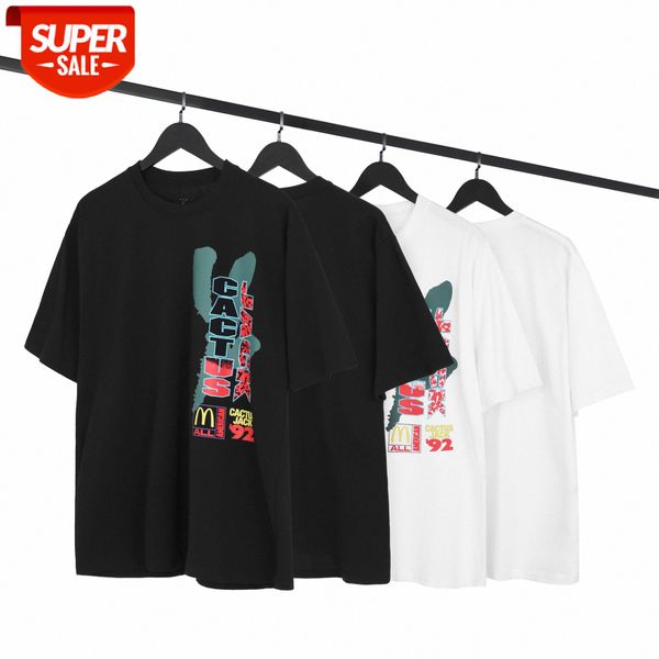 

travis scott x mcdonald mcdonald's joint short-sleeved t-shirt hip-hop high street oversize version #rt9w, White;black