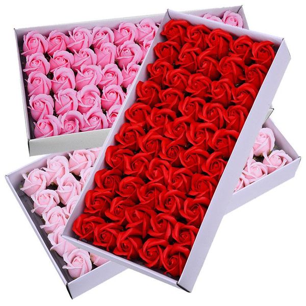 

decorative flowers & wreaths 50pcs artificial rose flower head valentine's day gifts fake soap wedding home decoration for couples woma