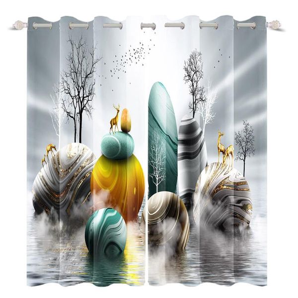

curtain & drapes modern style sunshade curtains feather deer home decor for living room