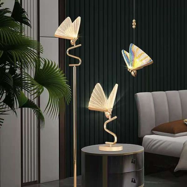 

simple modern led butterfly nordic creative bedside table living room bedroom atmosphere floor lamp