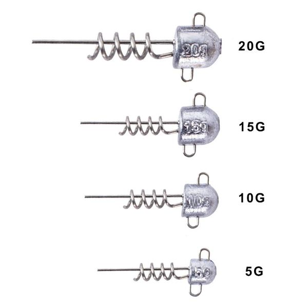 

fishing hooks hunthouse soft lure 5g 10g 15g 20g lead head screw jig for big shad tool equipment