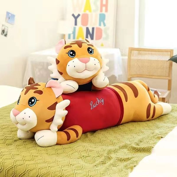 

2022 new year of the tiger mascot head plush toy tiger pillow doll annual event gift