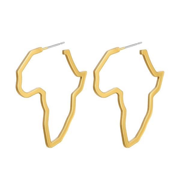 

dangle & chandelier 1 pair of african map shape earrings stainless steel gold-plated jewelry suitable for ladies and girls, Silver