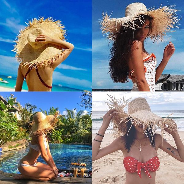 

wide brim hats dt039 handmade women straw sun large gilrs natural raffia panama beach caps for holiday, Blue;gray