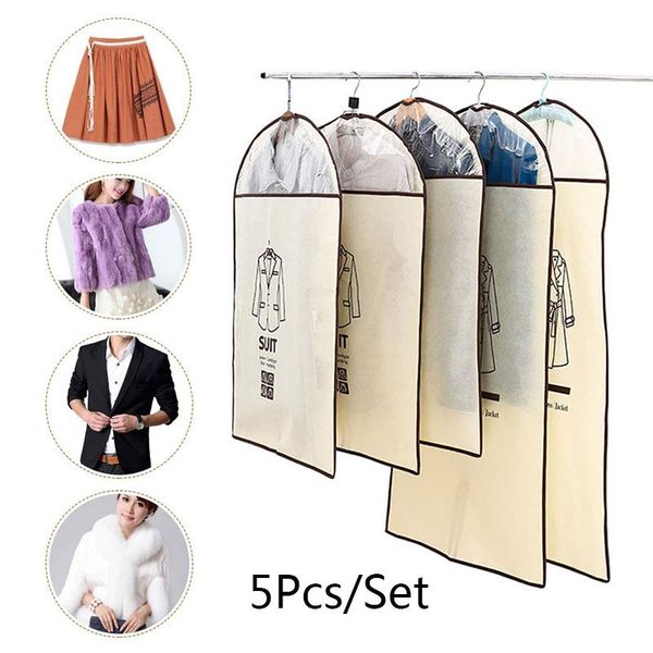 

storage boxes & bins clothes cover bag dustproof portable durable 5pcs non woven household supplies jacket women's fashion