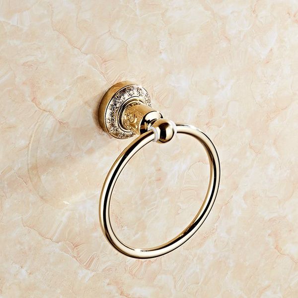 

towel racks bathroom stainless steel ring jade gold-plated rack round hanging