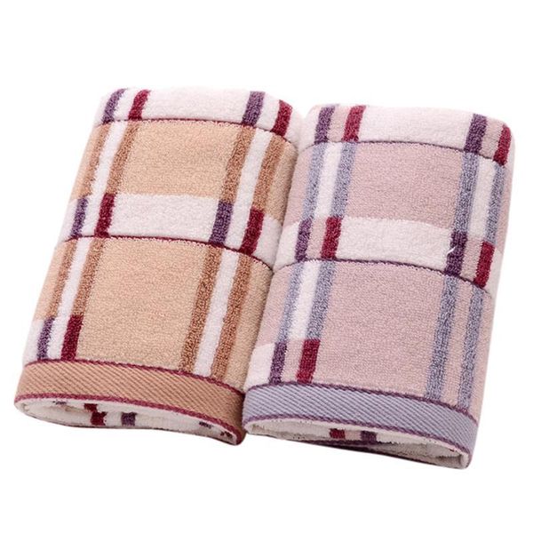 

towel 2pcs cotton washcloth set soft lattice pattern face towels absorbent bathroom 34x74cm hand