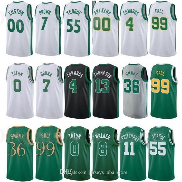 

print basketball tacko fall jersey 99 semi ojeleye 37 carsen edwards payton pritchard robert williams tristan thompson city earned edition, Black