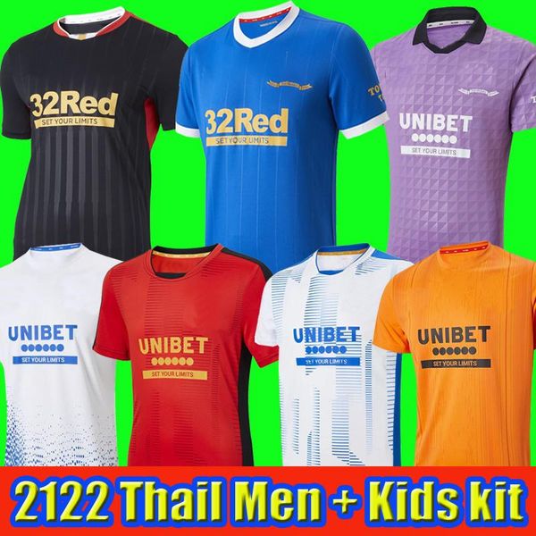 

2021 2022 rangers 150th anniversary soccer jerseys third away glasgow training champions 55 defoe hagi barker tavernier 21 22 football shirt, Black;yellow