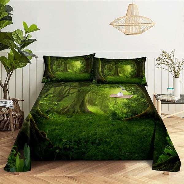 

sheets & sets beautiful forest bedding sheet home digital printing polyester bed flat with case print