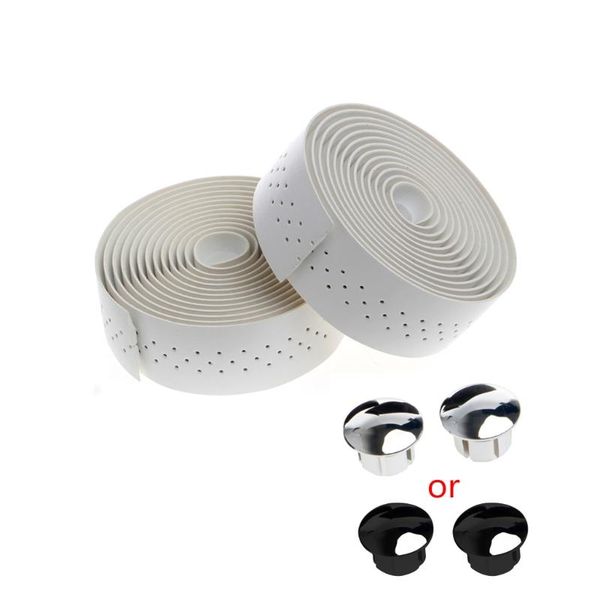 

bike handlebars &components 2x cycling road sports handlebar tape faux leather wrap +2 bar plug 87hf