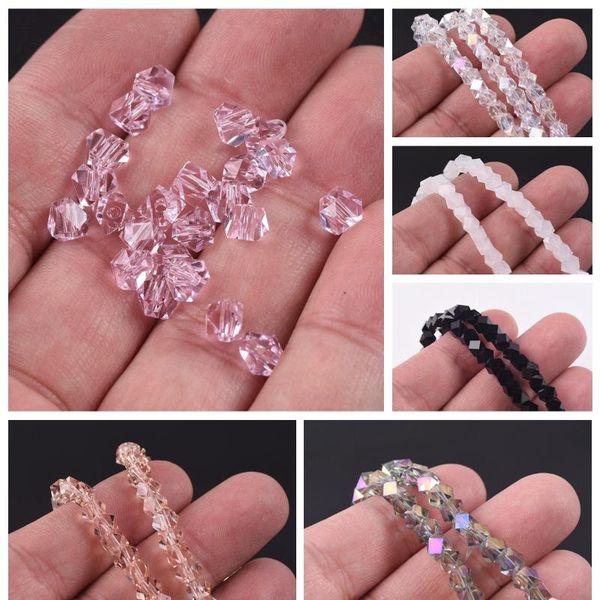 

other 6x4mm faceted cut crystal glass loose spacer beads for jewellery making