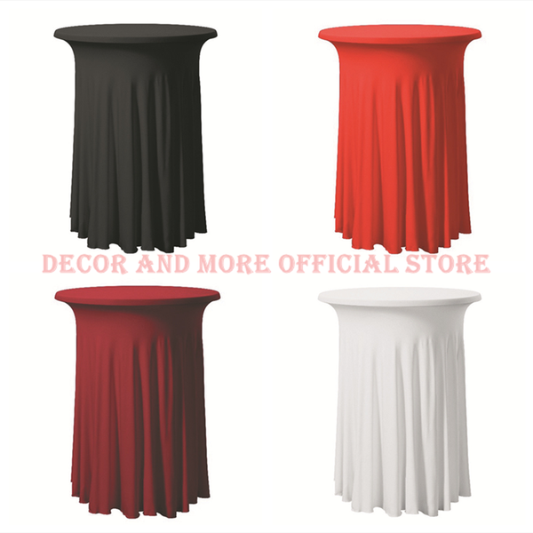 

wholesale polyester cocktail table cloths black/white outdoor wedding banquet el round covers elastic 60x110cm cloth