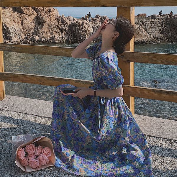 

luxury casual dresses drs female 2021 summer drs korean version loose slim long ins super fairy student first love skirt, Black;gray