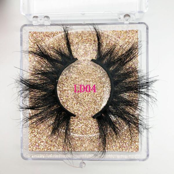 

mink eyelashes makeup 25mm lashes dramatic long false eyelash packaging box curly lash soft 5d extension1