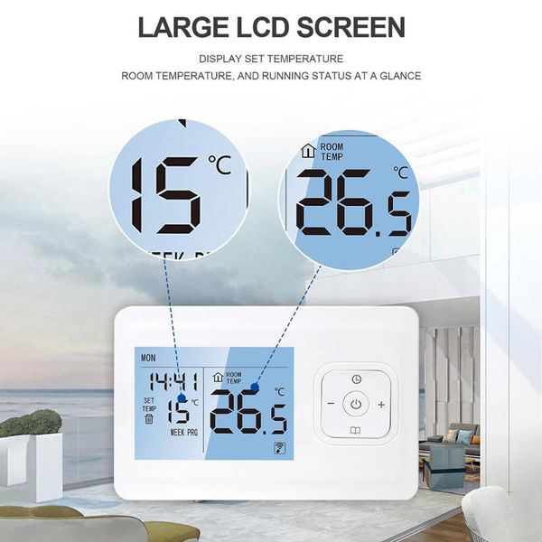 

smart home control thermostat wireless wifi wall mounted boiler temperature controller programmable floor heating