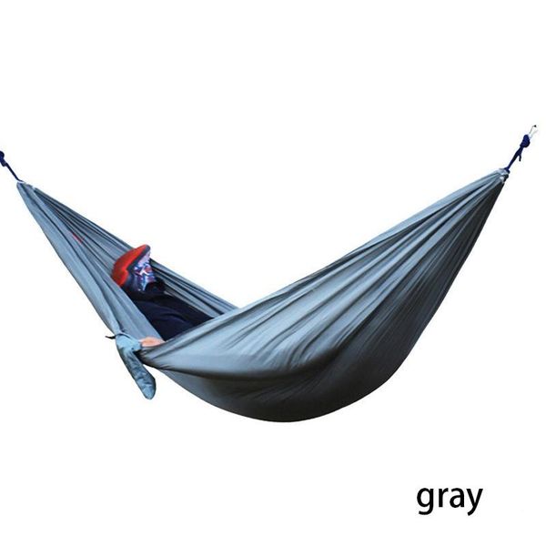 

portable camping hammock double hanging bed lightweight nylon parachute outdoor survival travel leisure sleeping camp furniture
