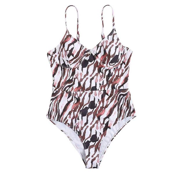 

women one-piece bikini deep v-neck push up underwire leopard print swimsuit xxuf suits