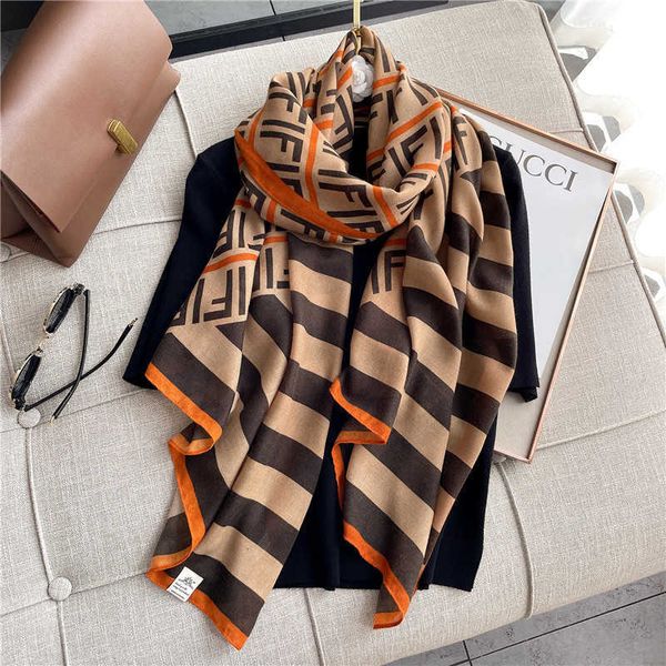 

korean letter autumn winter warm scarf women's dual-purpose sunscreen shawl cotton linen beach towel, Blue;gray