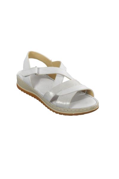 

sandals 21314 white women 's genuine leather, Black