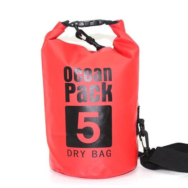 Bolsas ao ar livre 2L/5L/10L Nada à prova d'água de mochila única Saco de armazenamento de armazenamento de rafting com gancho de cinta ajustável