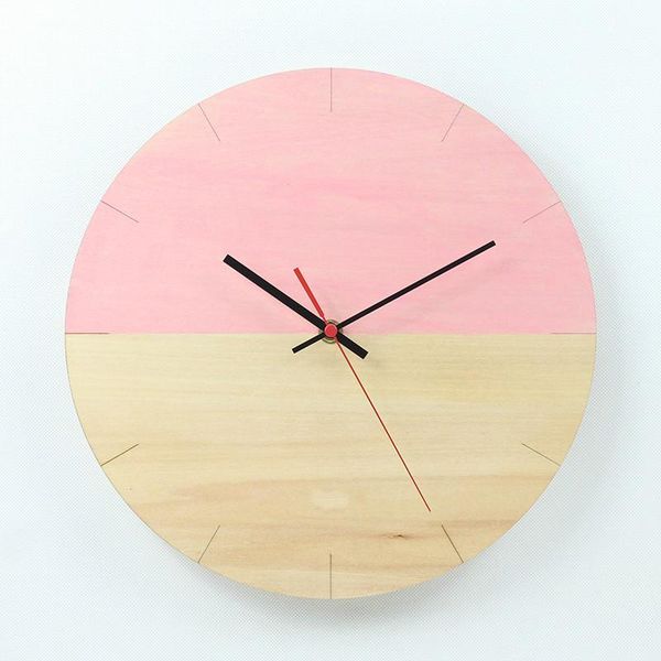 

wall clocks creative half empty wooden clock 12 inch simple personality silent