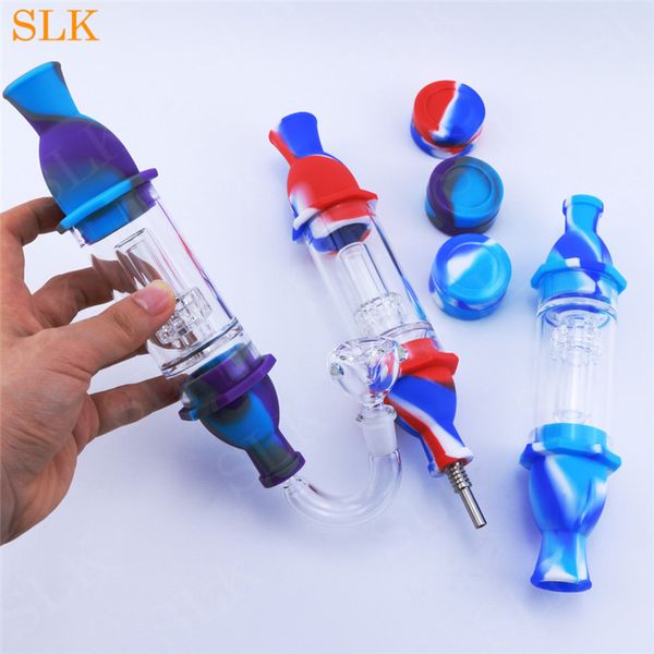 atacado 5 em 1 tubo de fumantes de silicone conjunto kits de acessórios para fumantes de cachimbo de silicone bongs shisha vidro bubbler dabs rig bobacco smoke filtro