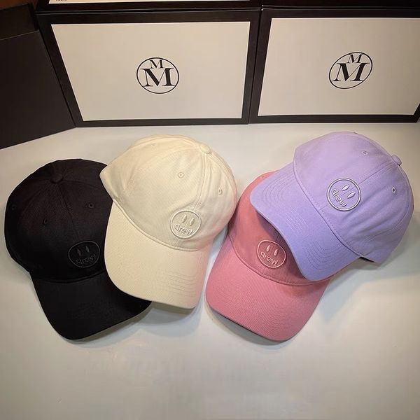 

2021 designer drew house smiley style summer cap tide casual hip hop baseball caps trendy cotton hats 7 colors, Blue;gray