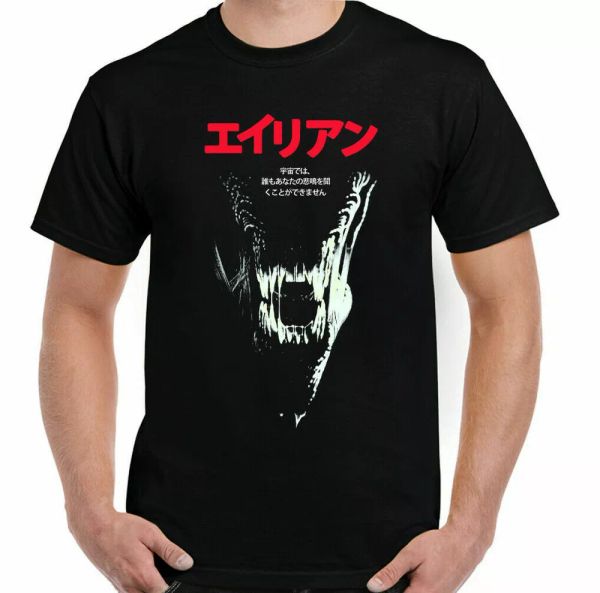 

alien t-shirt, mens xenomorph nostromo movie covenant prometheus top, White;black