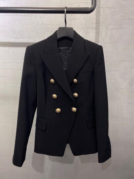 

quality 2021fw high women double breasted black blazer jacket female luxury coat ddxgz1 women's suits & blazers, White;black