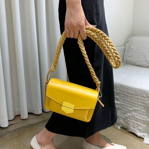 

evening bags fashion small shoulder for women weave strap crossbody flap messenger bag purse solid color female handbag pu leather pouch