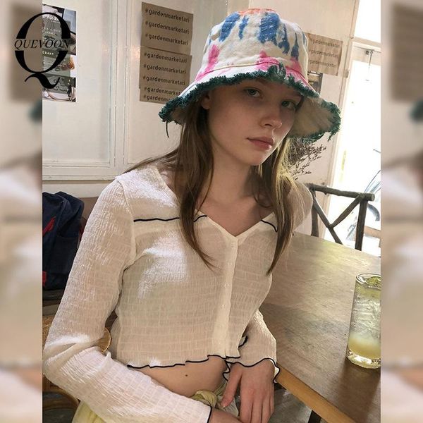

long sleeve v-neck shirts korean style pullover female fashion blouse cropped harajuku woman's clothing autumn 2021 women's blous, White