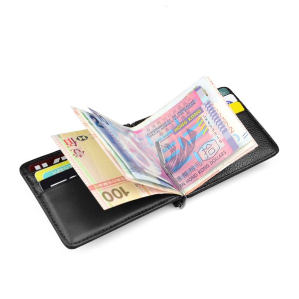 

the wallet men's leather short wallet with 20% discount and multi card position, Black