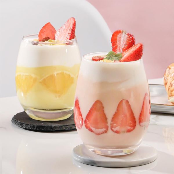 

japanese style smoothie cup oval glass yogurt mousse juice cute small high capacity copas de vino kitchen dining bar eb5bl wine glasses