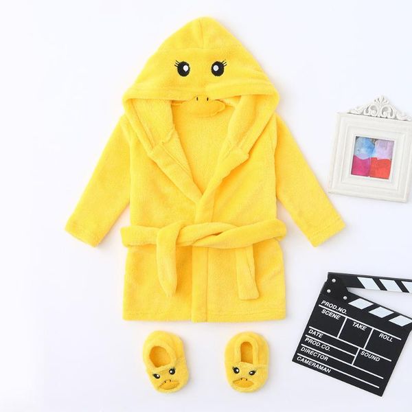 

clothing sets infant boys girls cartoon flannel bathrobes hoodie sleepwear+footwear outfits style brand baby casual, White