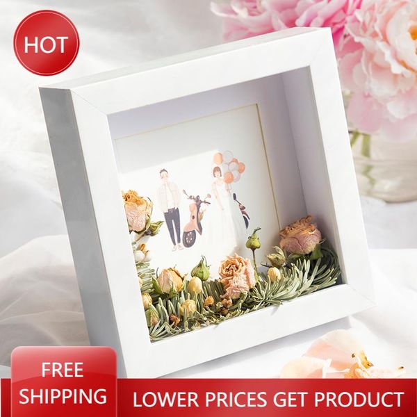 

frames dried flower creativity po frame setting decoration ornaments white manual wall hanging cuadros wood decor ag50xk
