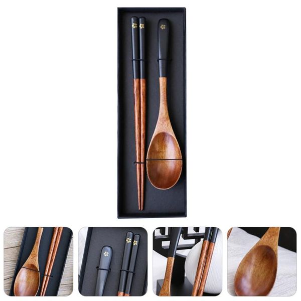 

chopsticks 1 set japanese style wooden spoon tableware dining cutlery
